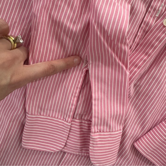 Ralph Lauren Lauren Pink Striped Non-Iron Button Down Shirt Women’s M - Picture 6 of 9